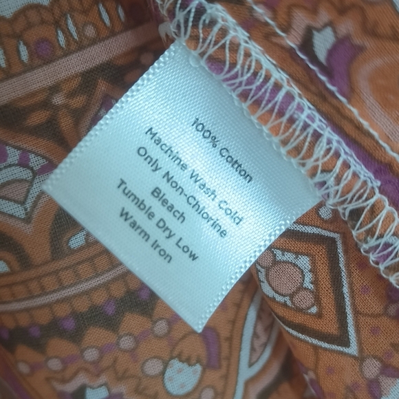 TALBOTS top colorful blouse with lightweight designs printed long sleeve size‎ M - Picture 13 of 13